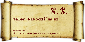 Maler Nikodémusz névjegykártya